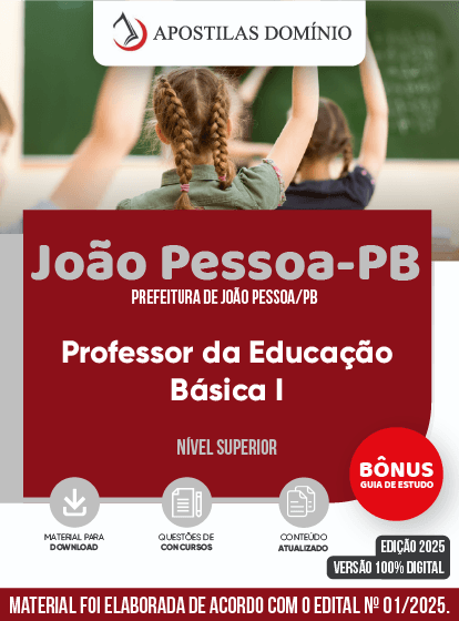Apostila Apostila Prefeitura de João Pessoa/PB 2025 - Professor da Educação Básica I