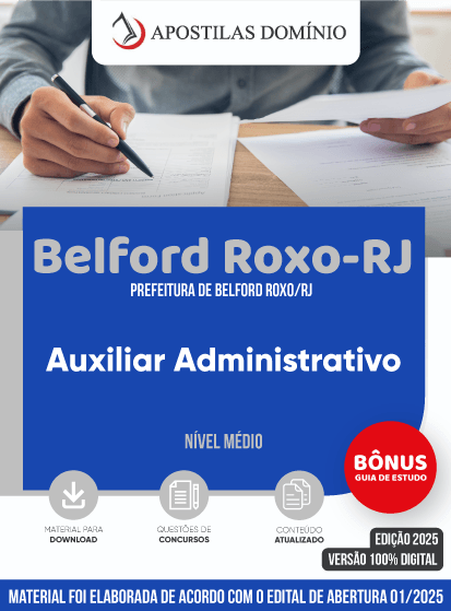 Apostila Apostila Prefeitura de Belford Roxo/RJ 2025 - Auxiliar Administrativo