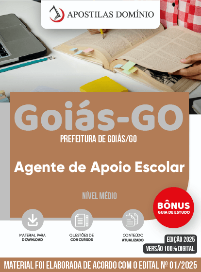 Apostila Apostila Prefeitura de Goiás/GO 2025 - Agente de Apoio Escolar